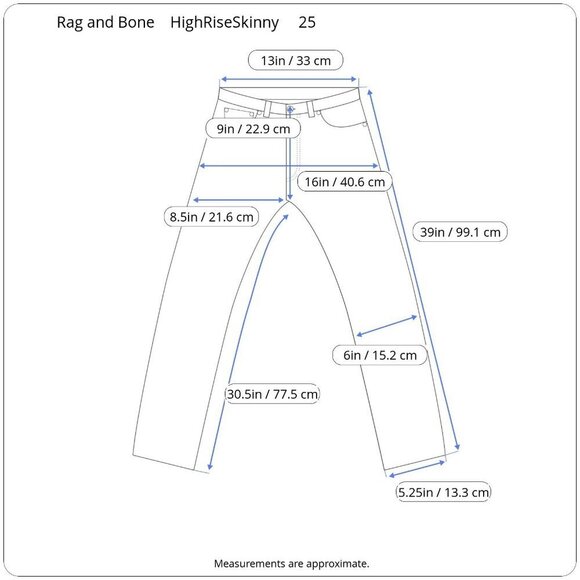 Rag and Bone High Rise Skinny Leg Jeans Dark Blue Wash Stretch Denim 25 - Picture 15 of 16